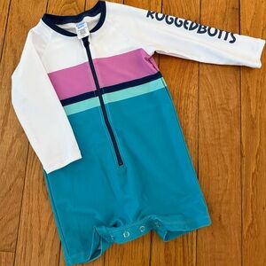 Toddler Boys RuggedButts Long-Sleeve Rashguard Swim Suit - 2T